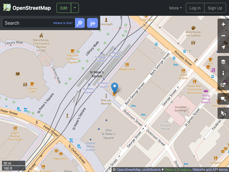 Street map showing the location of 