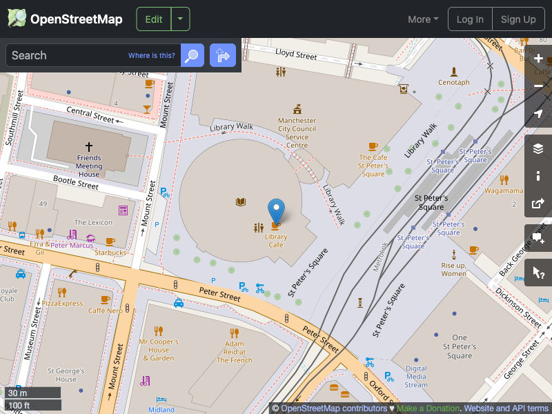 Street map showing the location of 