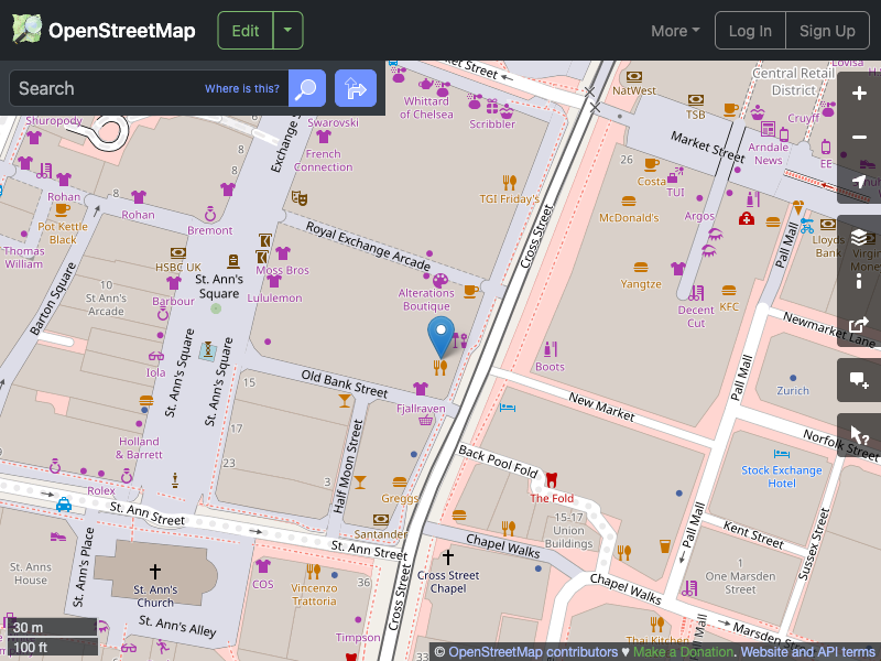 Street map showing the location of 