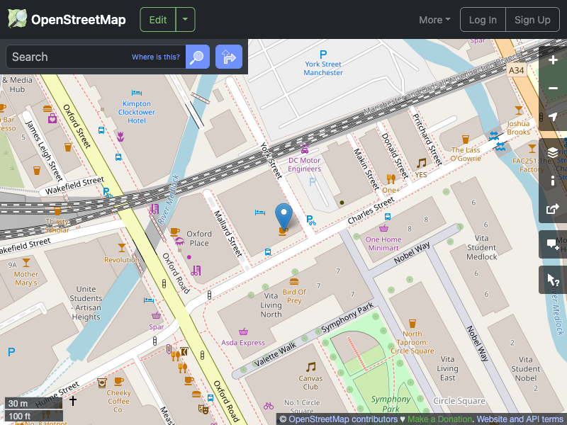 Street map showing the location of 